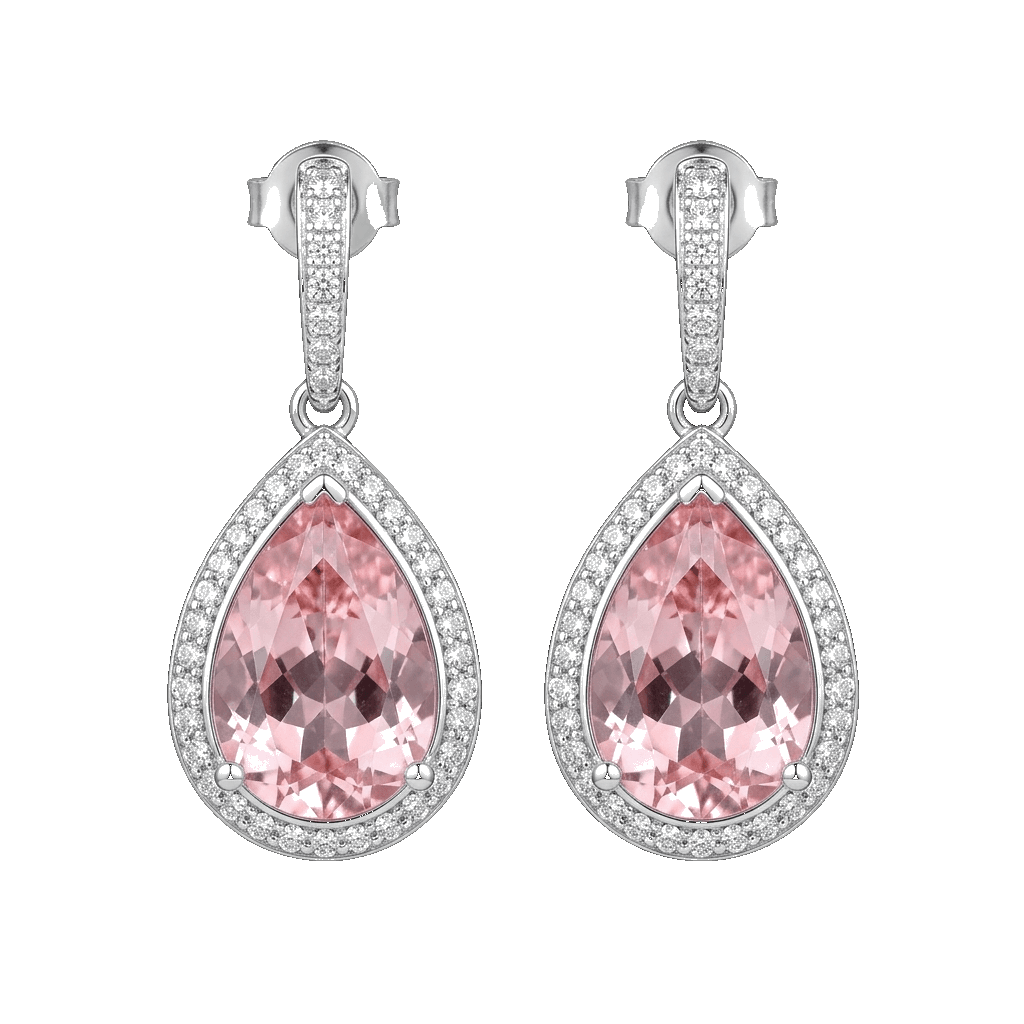 Gold Crystal Fleur Drop Earrings